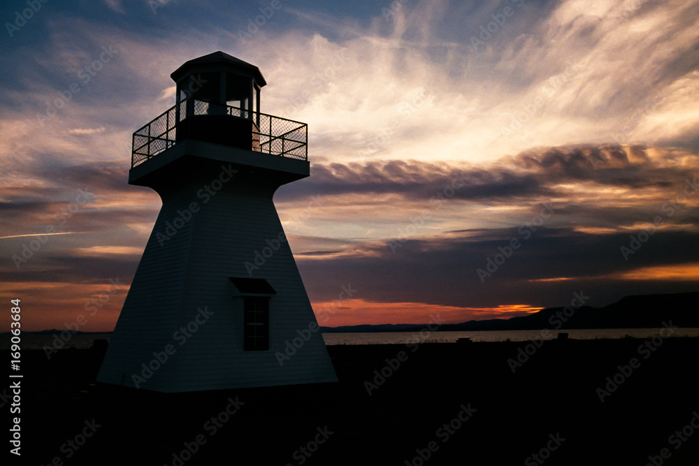 Carleton Sur Mer Lightouse in silhouette