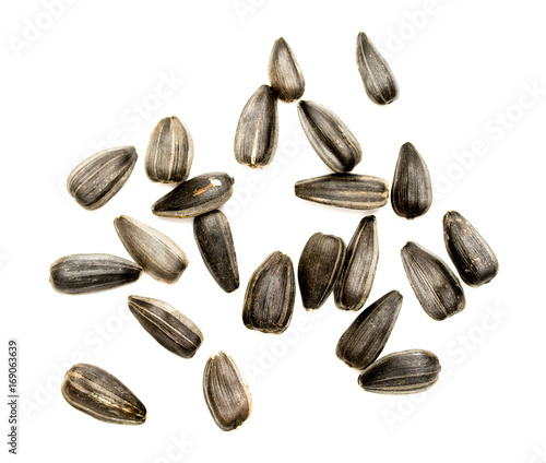 Sunflower seeds isolated on white background
