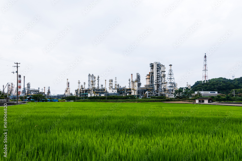 modern petrochemical plant and field.