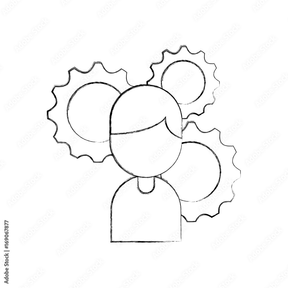 businessman avatar with gears vector illustration design businessman avatar with gears vector illustration design