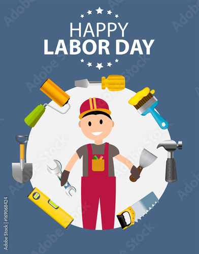 Happy Labor Day Poster Vector Illustration