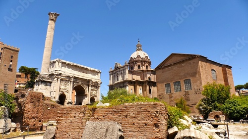 Ruins at the Roman Forum in Rome.