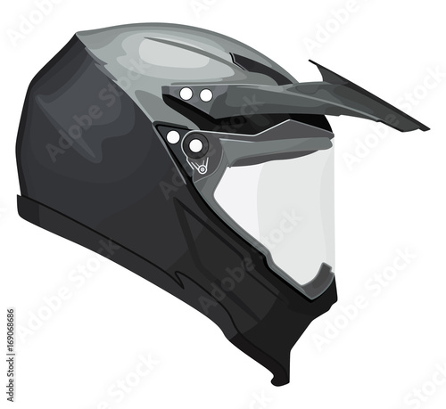 Black motorcycle helmet