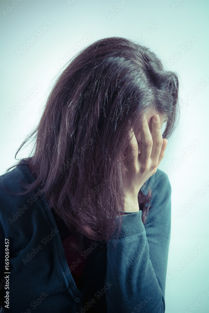 raped woman violence concept, blue tone picture dramatic effect raped woman violence concept, blue tone picture dramatic effect