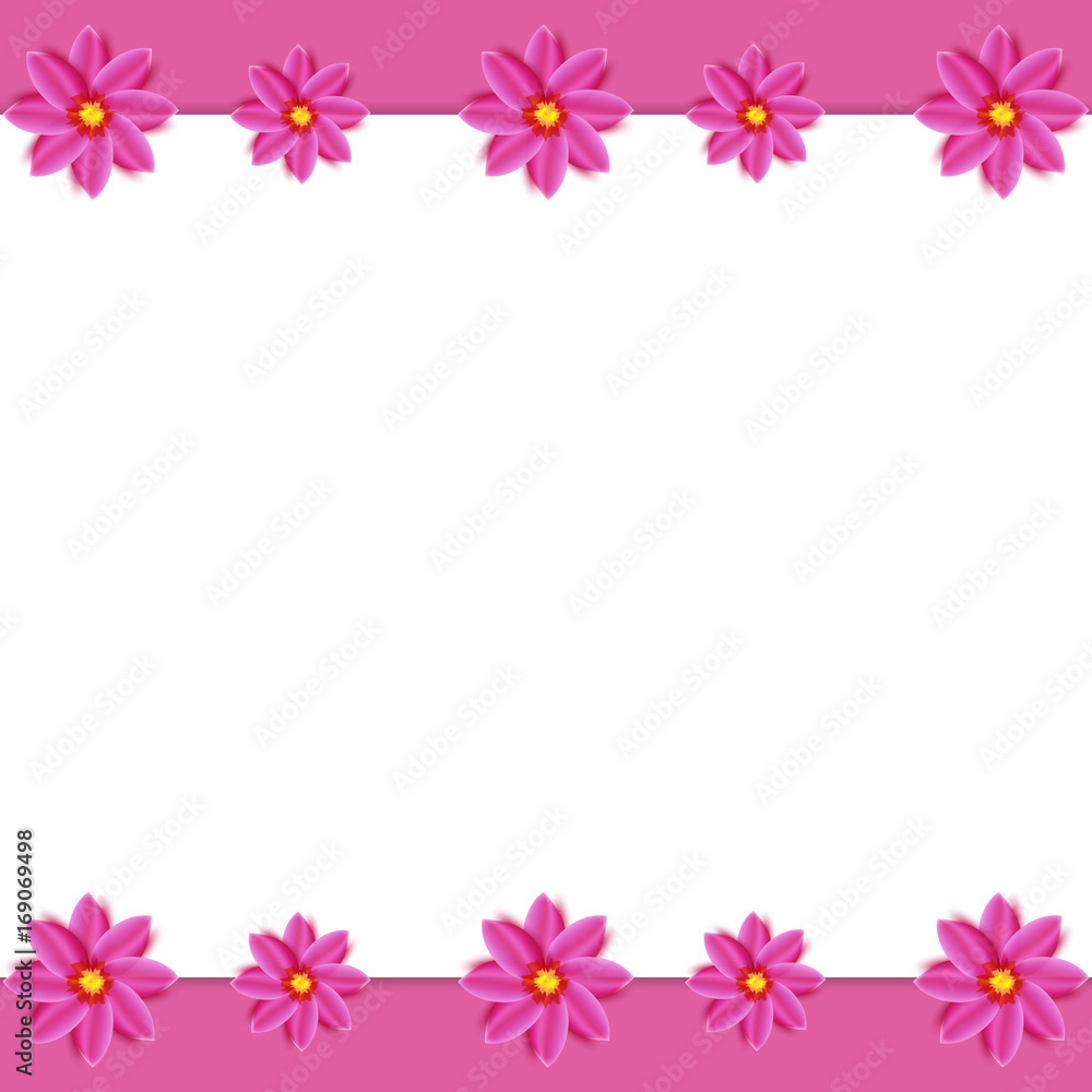 Decorative border with pink flowers