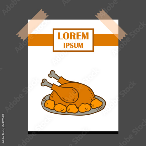 Vector cartoon turkey background