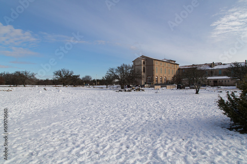 The Sainte-Baume massif, in Provence, under the snow