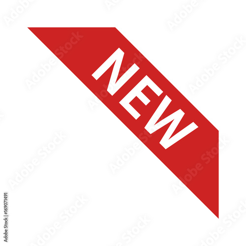 New product corner ribbon banner label vector icon for websites and packaging