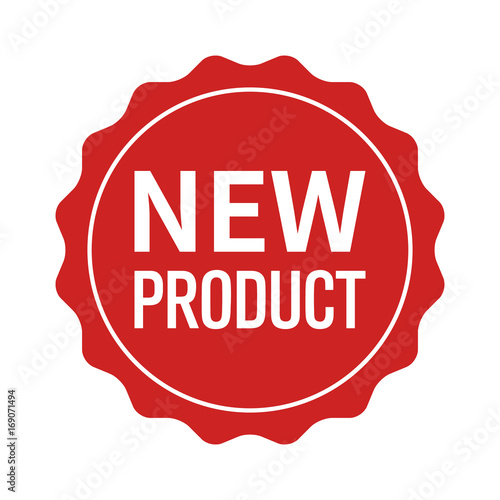 New product label, seal, sticker or burst flat vector icon for websites and packaging