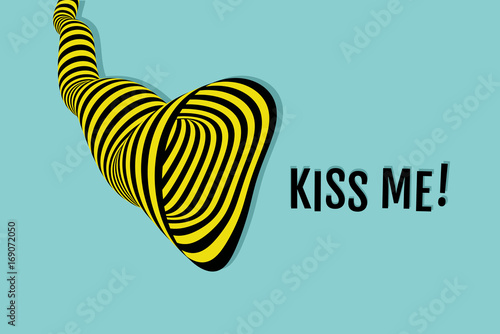 Kiss me! 3D vector illustration.