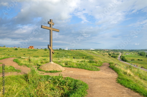 The memorial cross on mount Alexandrova, Pereslavl-Zalessky, Jaroslavl region, Russia