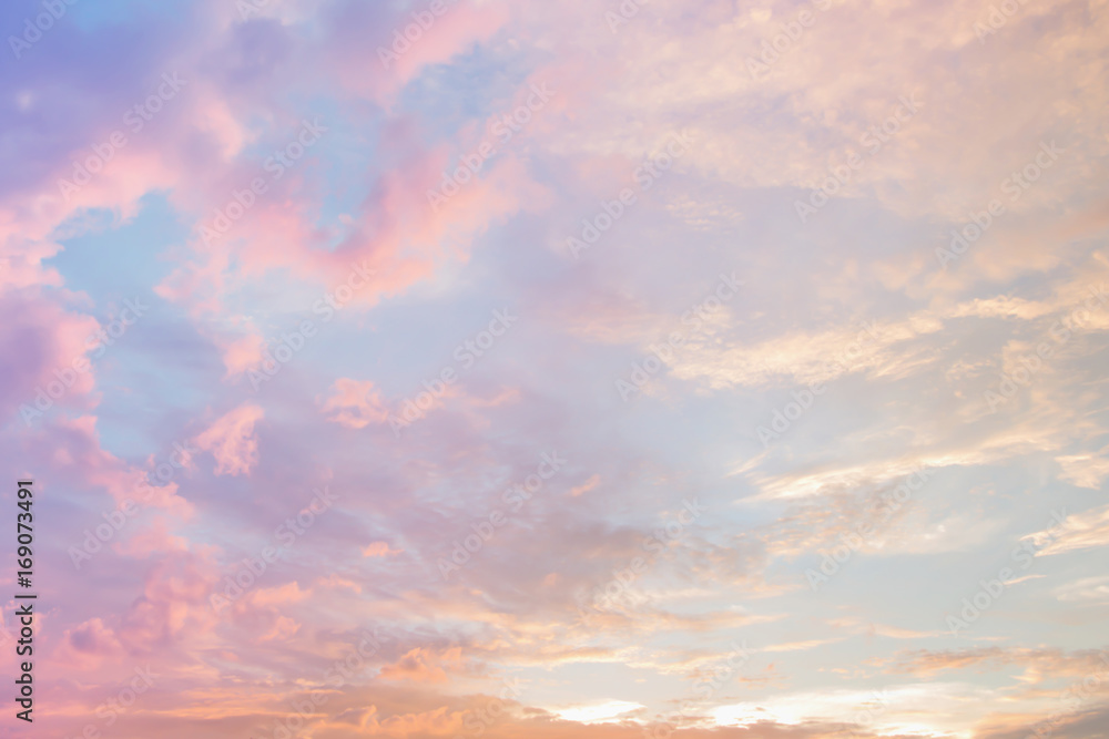 A Soft Sky With Cloud Background In Pastel Color Stock Photo