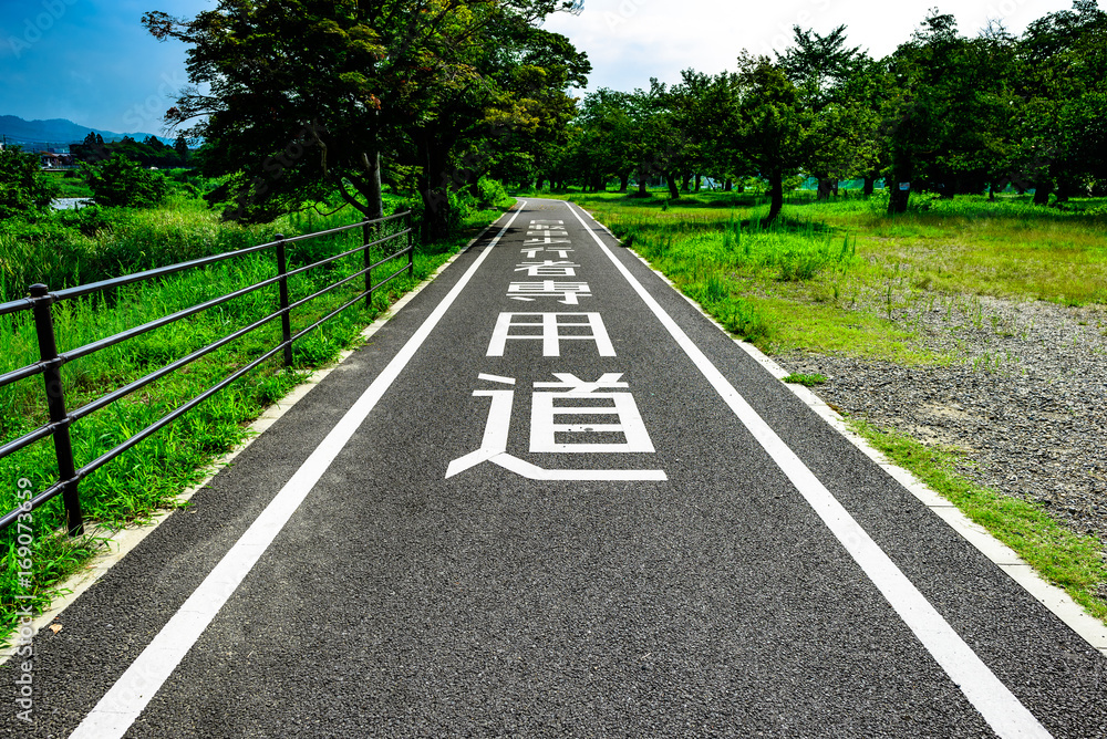 Obraz premium 自転車専用道路 サイクリングロード