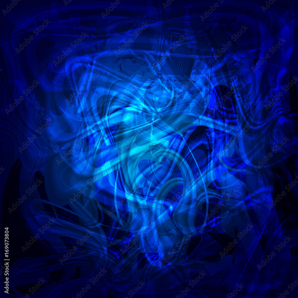 Fototapeta premium Swirl abstract mystical luminous blue background.