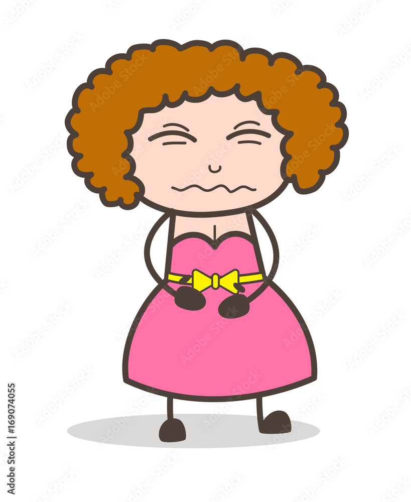 Cartoon Young Lady Confounded Face Vector Illustration Cartoon Young Lady Confounded Face Vector Illustration