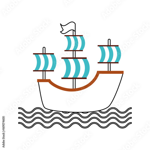 antique sailboat isolated icon vector illustration design