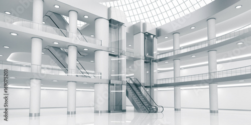 Photography Interior of the atrium of the shopping center