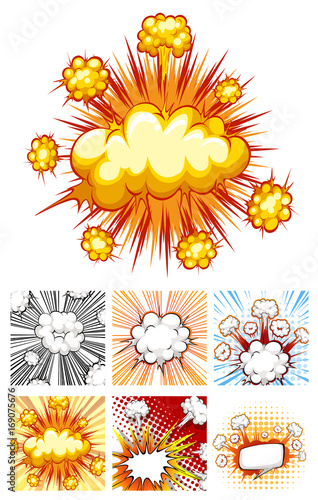 Different designs of explosion clouds