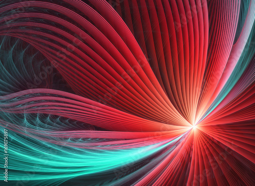 Fototapeta Naklejka Na Ścianę i Meble -  Colorful fractal with a red swirl pattern