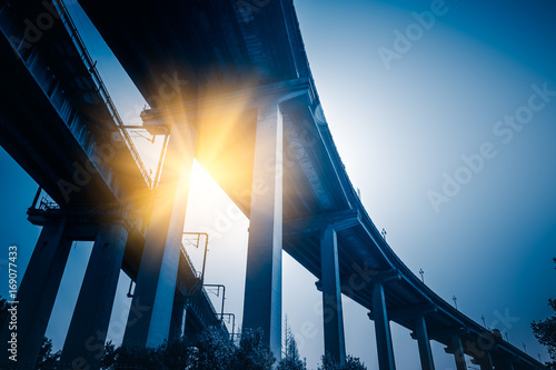 Fotografia freeway structure,view of overpass in Chongqing,China.
