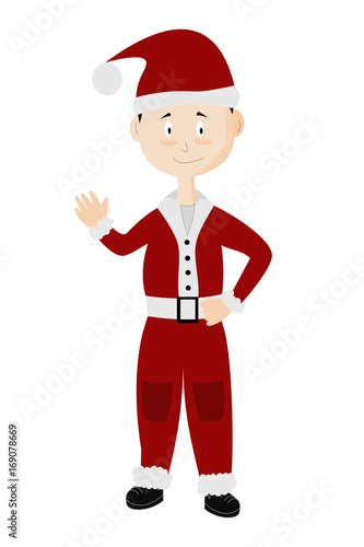 Portrait of young santa claus isolated on a white background