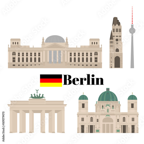 Flat building of Berlin, travel icon landmarks in Germany. City architecture