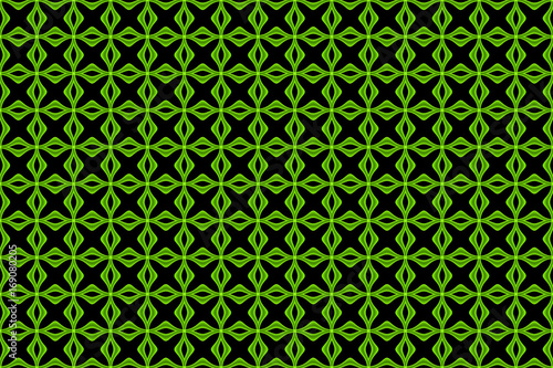 Abstract multicolored illustration. Green pattern on a black background. Mosaic texture. Seamless pattern.