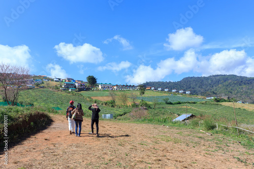 Tourists admiring the beautiful scenery on Phu Tubberk.