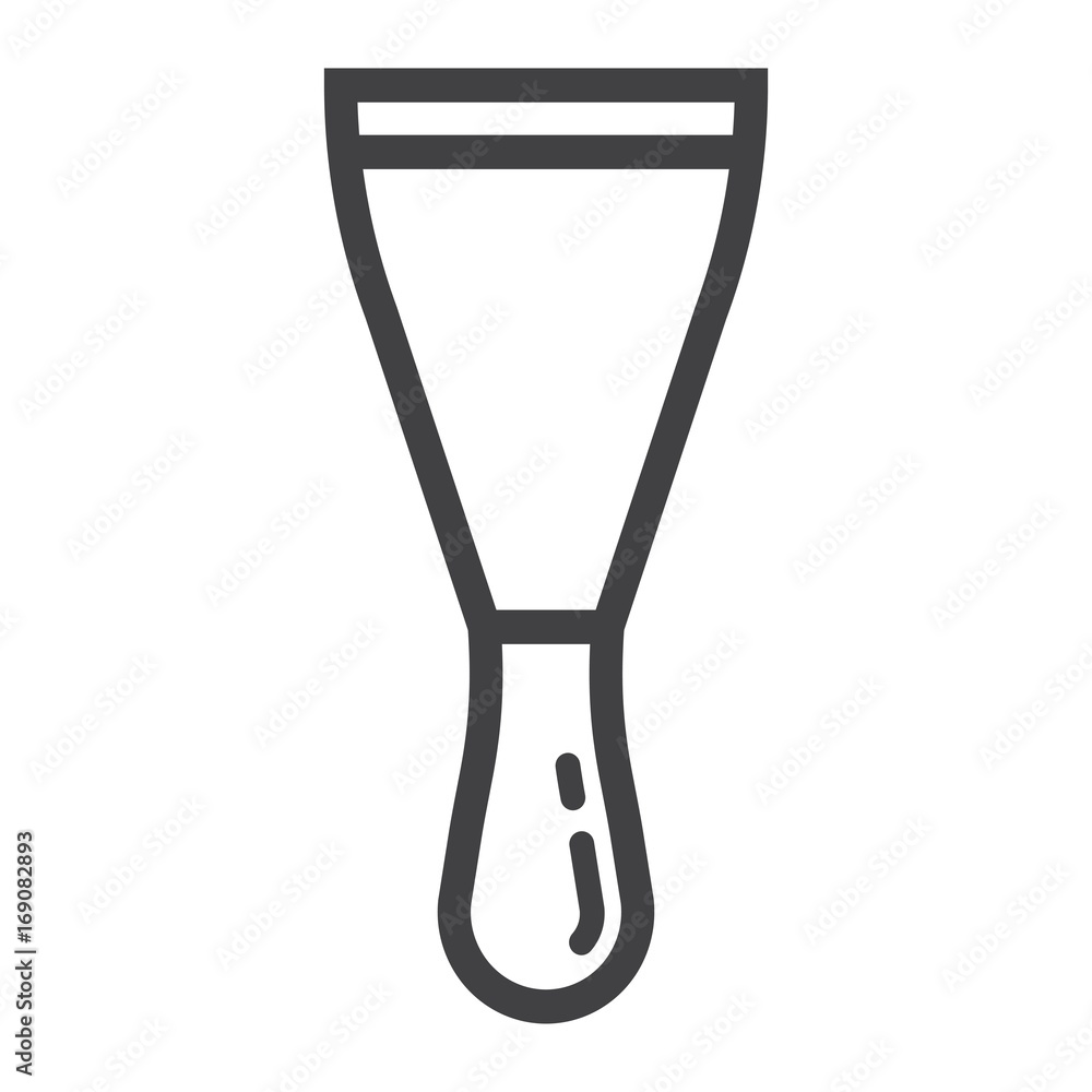 Putty knife line icon, build and repair, spatula sign vector graphics, a linear pattern on a white background, eps 10. Putty knife line icon, build and repair, spatula sign vector graphics, a linear pattern on a white background, eps 10.