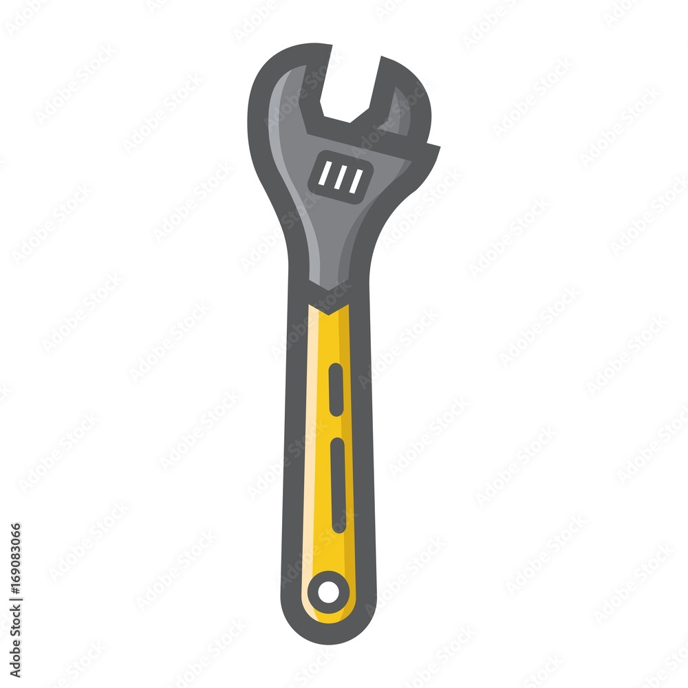 Adjustable wrench filled outline icon, build and repair, spanner sign vector graphics, a colorful line pattern on a white background, eps 10. Adjustable wrench filled outline icon, build and repair, spanner sign vector graphics, a colorful line pattern on a white background, eps 10.