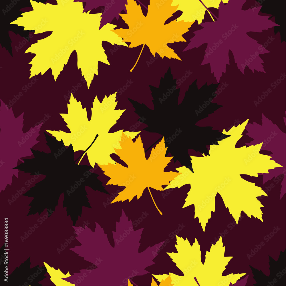 Seamless pattern with autumn maple leaves. Golden Autumn. Flat design. Textile rapport. Seamless pattern with autumn maple leaves. Golden Autumn. Flat design. Textile rapport.