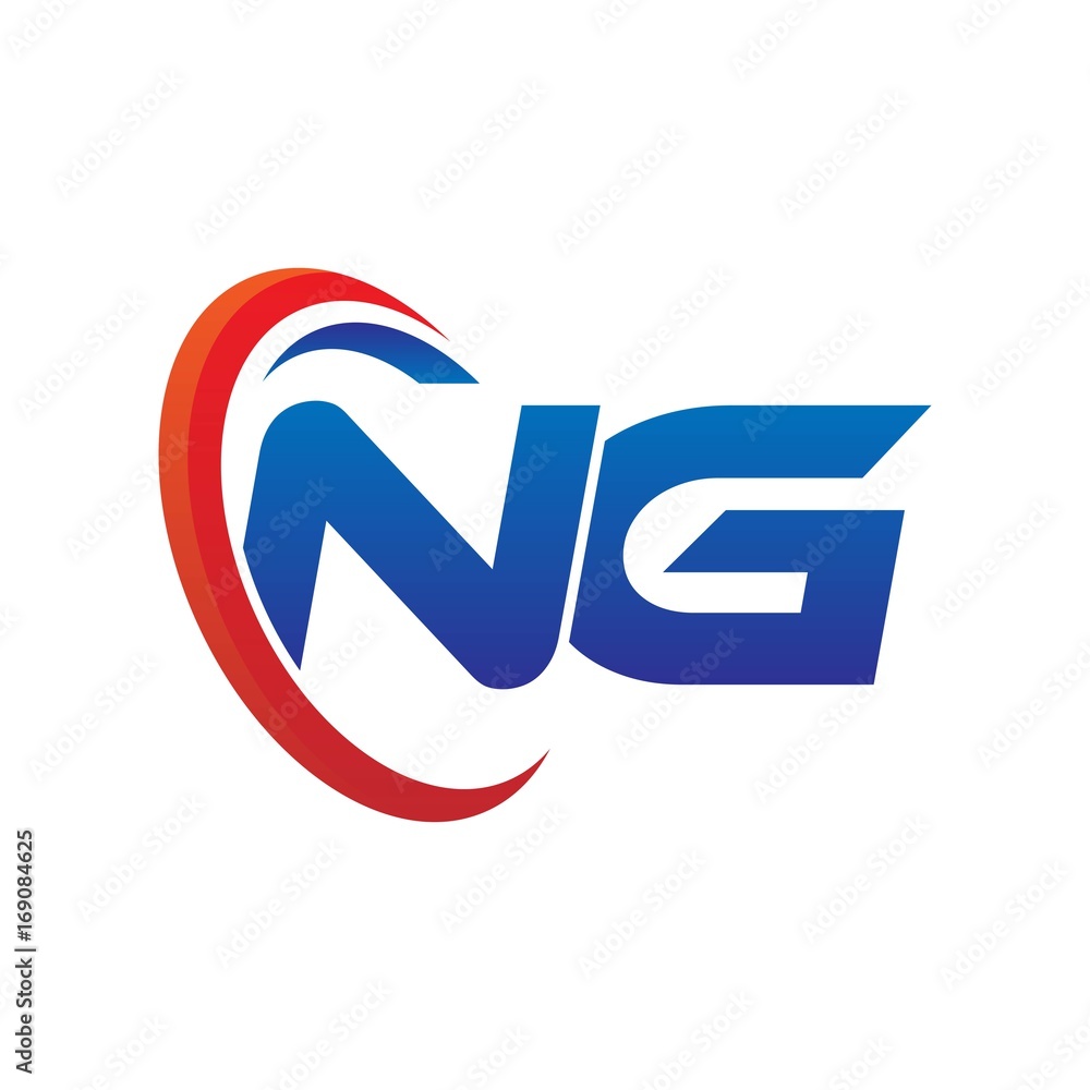 dynamic vector initial letters logo ng with circle swoosh red blue dynamic vector initial letters logo ng with circle swoosh red blue