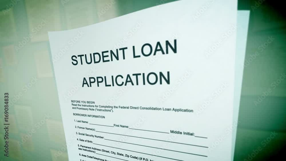 Close-up Of Student Loan Application Form on a paper sheet. Close-up Of Student Loan Application Form on a paper sheet.