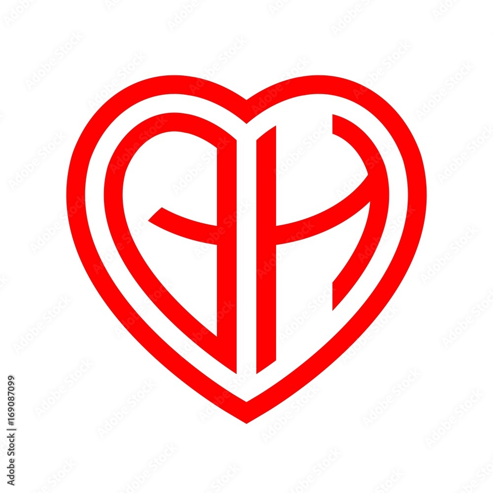 initial letters logo qh red monogram heart love shape initial letters logo qh red monogram heart love shape
