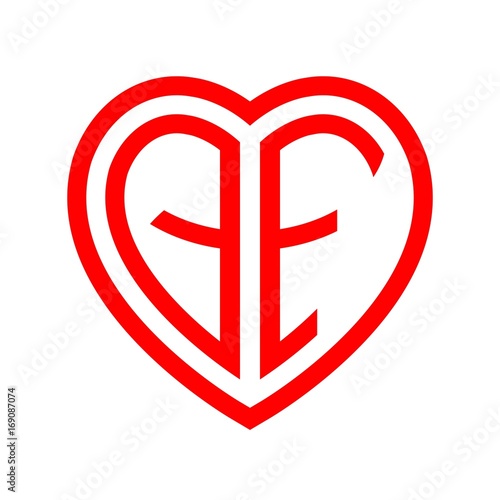 Free Download initial letters logo qf red monogram heart love shape - GFXLoad