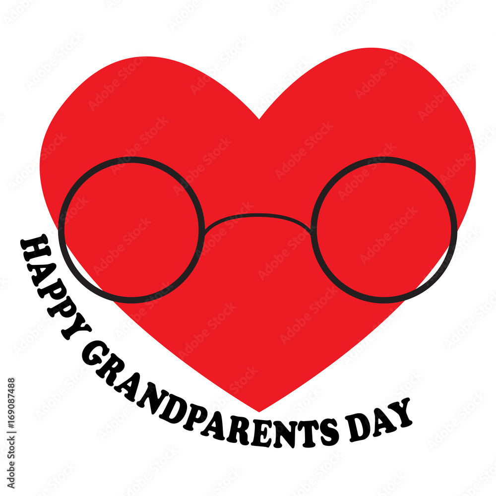 Vector illustration with the inscription Happy Grandparents Day with