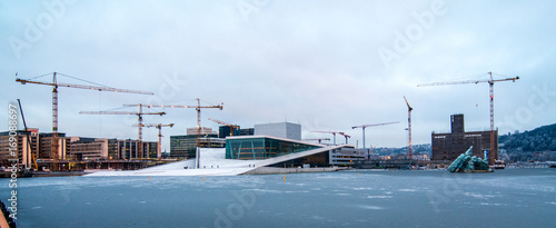 Photography Oslo port with opera