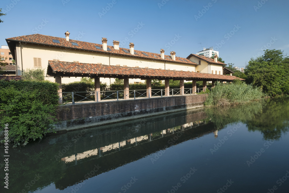 Milan (Italy): canal of Martesana Milan (Italy): canal of Martesana