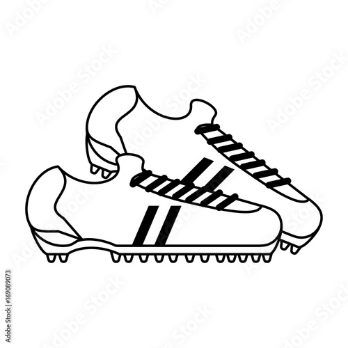 cleats shoes soccer or football related icon image vector illustration design