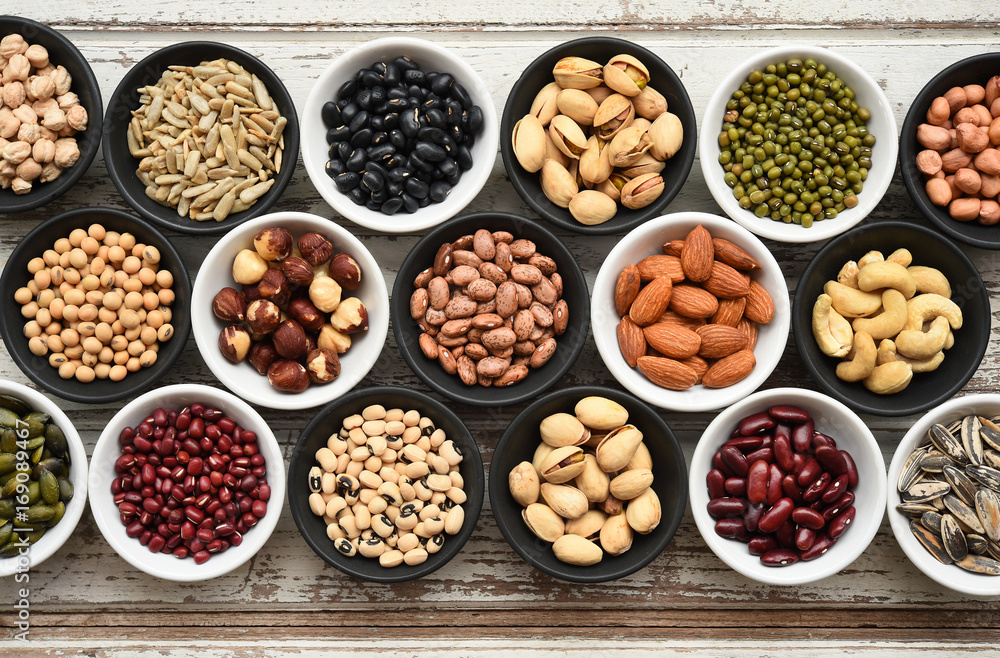 collection of different legumes for background