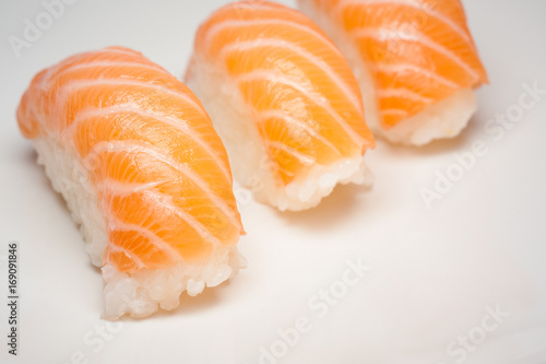 Sushi on white background