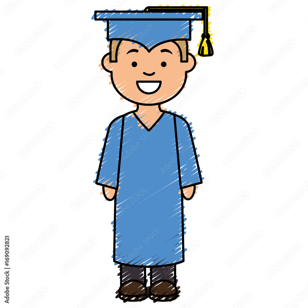 boy graduated avatar character vector illustration design boy graduated avatar character vector illustration design