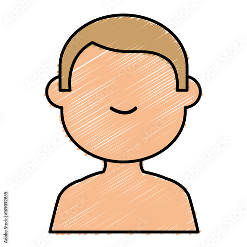 young man shirtless avatar character vector illustration design