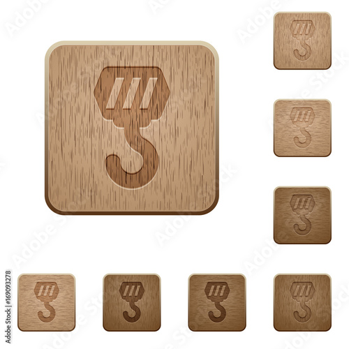 Construction hook wooden buttons