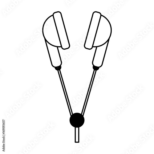 earphones with cord icon image vector illustration design