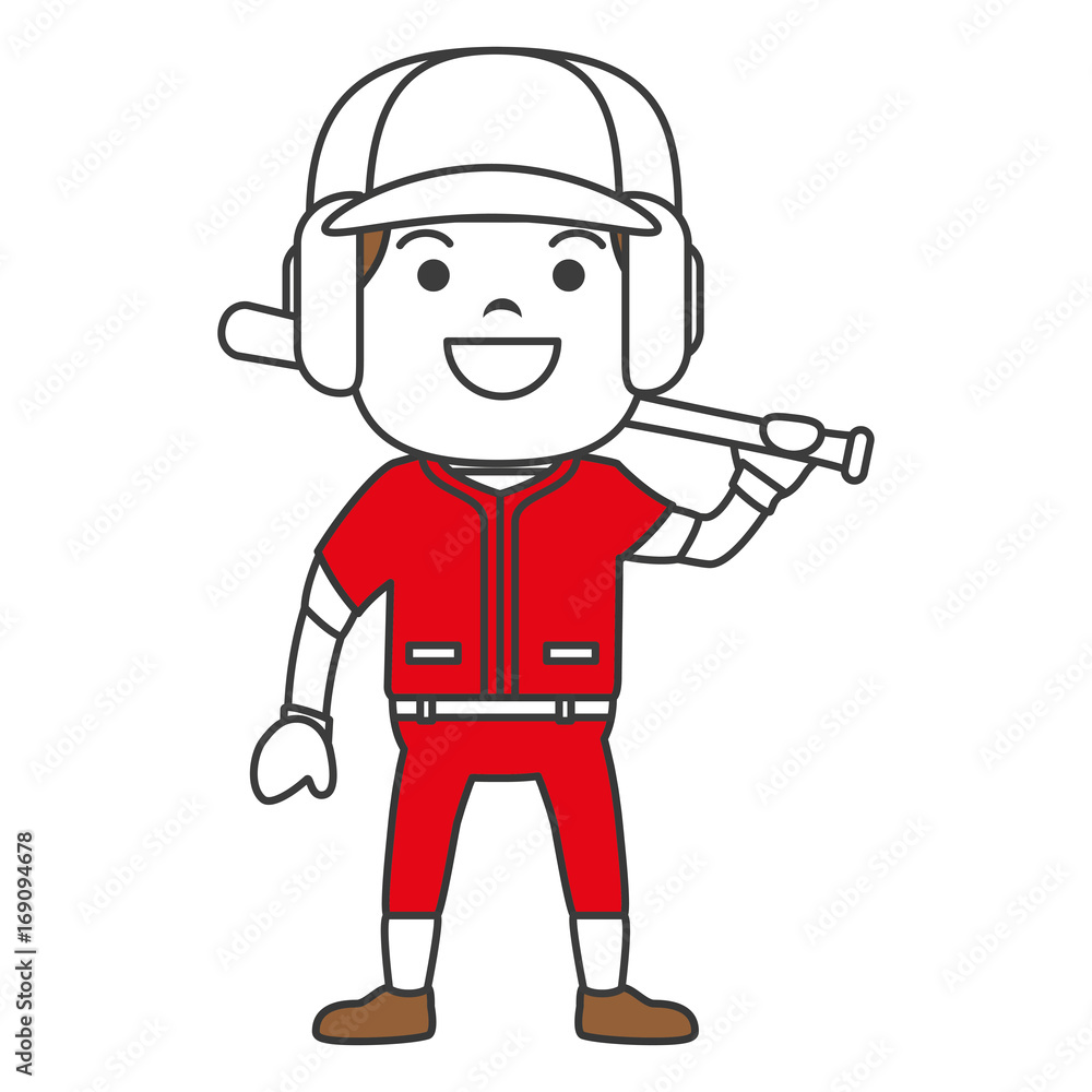 baseball player with bat avatar character vector illustration design