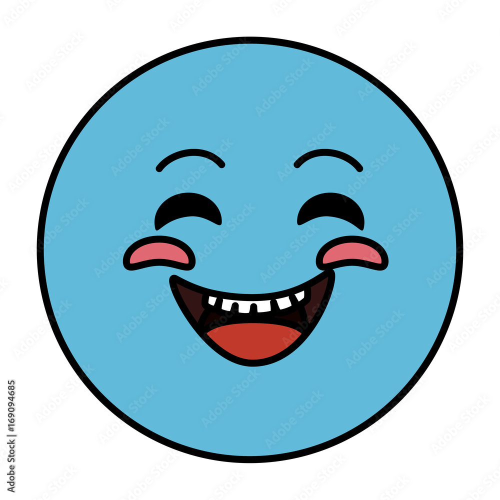 happy emoticon face character icon vector illustration design