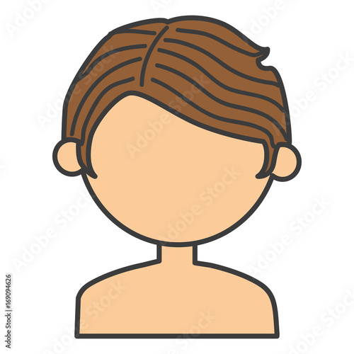 young man shirtless avatar character vector illustration design