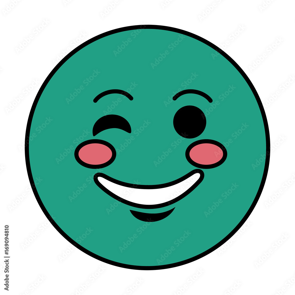 Fototapeta premium happy emoticon face character icon vector illustration design
