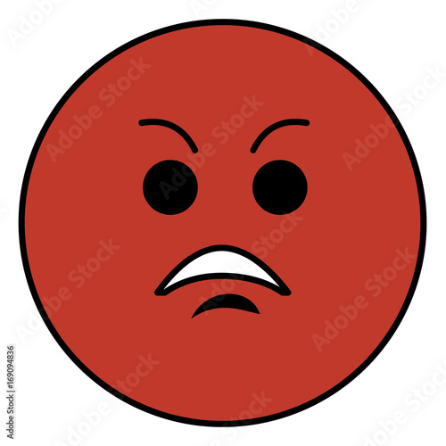 angry emoticon face character icon vector illustration design